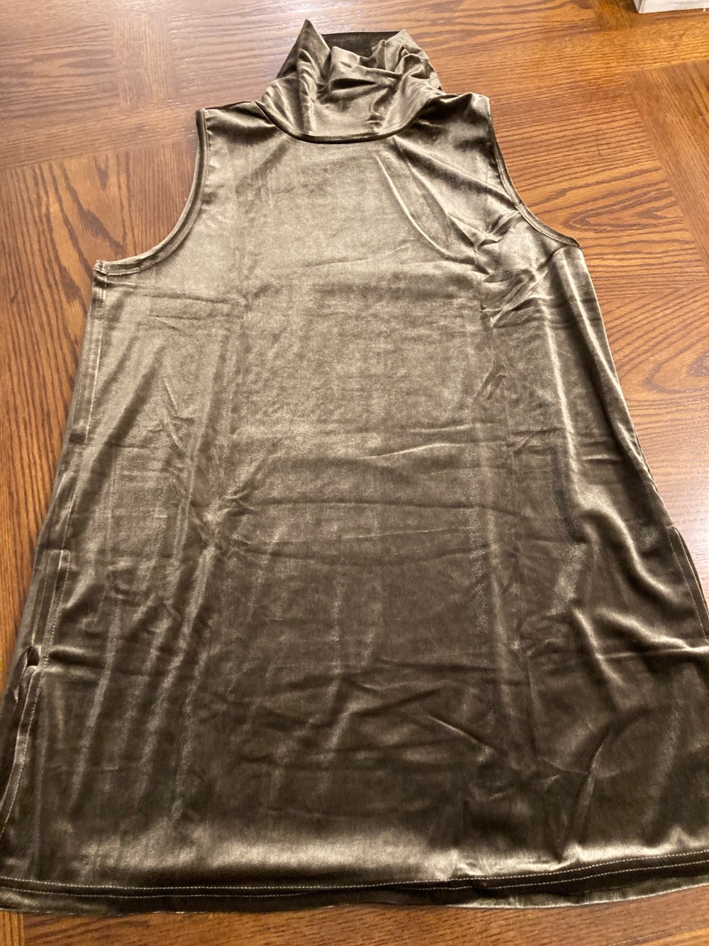 Wynne Layers:  Velour Luxe Turtleneck Sleeveless - Olive